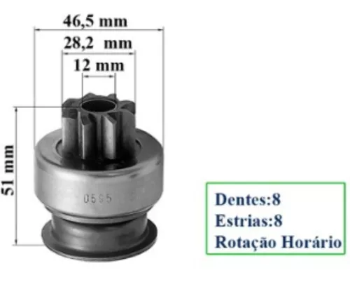Impulsor Partida Empilhadeira Hyster / ECLIPSE /0595- RECONDICIONADA - Imagem 2